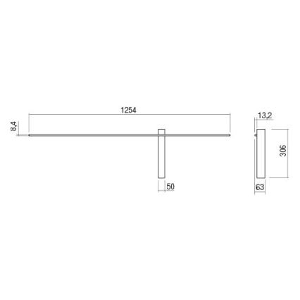 Redo 01-2201 - Aplique de parede LED TANGENT LED/14W/230V, preto