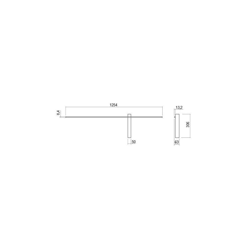 Redo 01-2201 - Aplique de parede LED TANGENT LED/14W/230V, preto