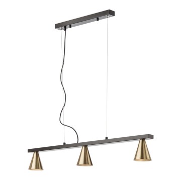 Redo 01-2218 - Candelabro suspenso ZUMA 3xGU10/15W/230V preto/dourado