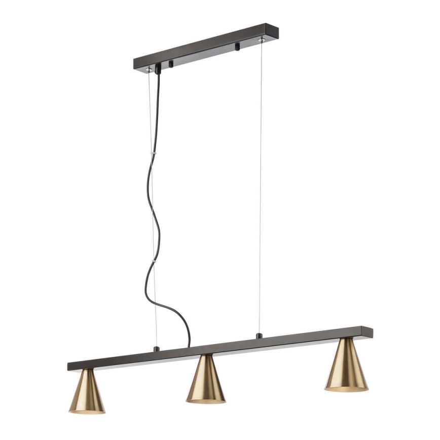 Redo 01-2218 - Candelabro suspenso ZUMA 3xGU10/15W/230V preto/dourado