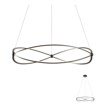 Redo 01-2254 - Candeeiro suspenso LED com regulação QUARK LED/54W/230V 3000K diâmetro 80 cm preto