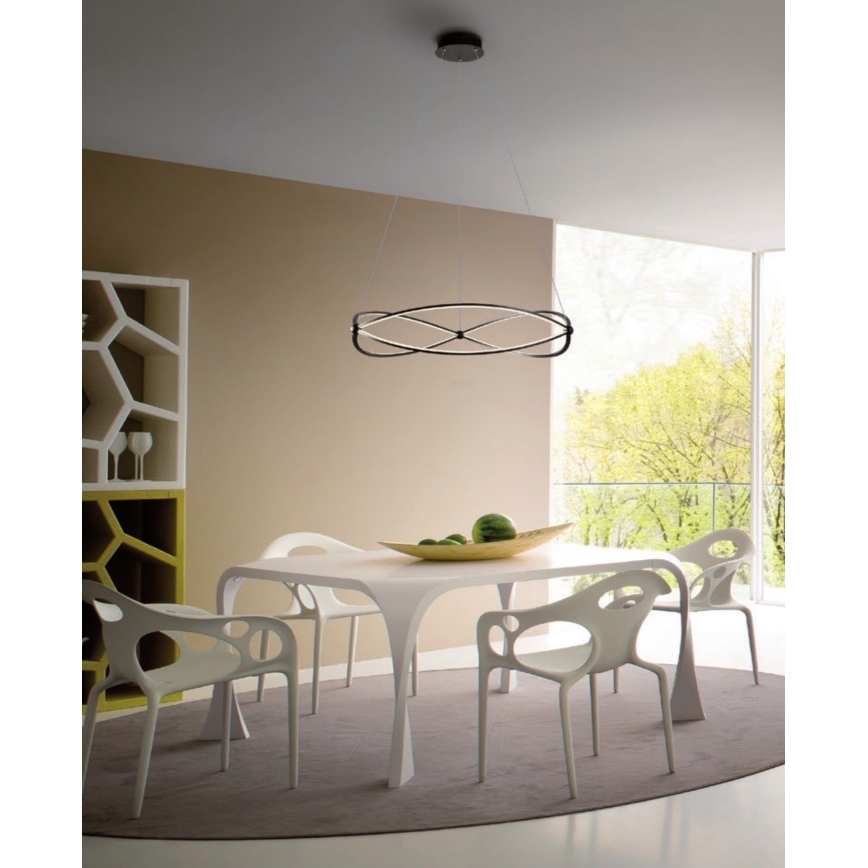 Redo 01-2254 - Candeeiro suspenso LED com regulação QUARK LED/54W/230V 3000K diâmetro 80 cm preto