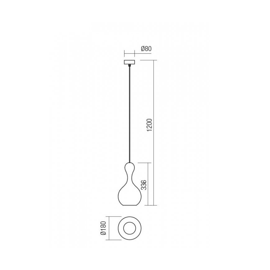 Redo 01-2257 - Candelabro suspenso LOB 1xE27/42W/230V diâmetro 18 cm cobre