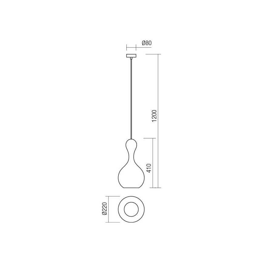 Redo 01-2260 - Candelabro suspenso LOB 1xE27/42W/230V diâmetro 22 cm cobre