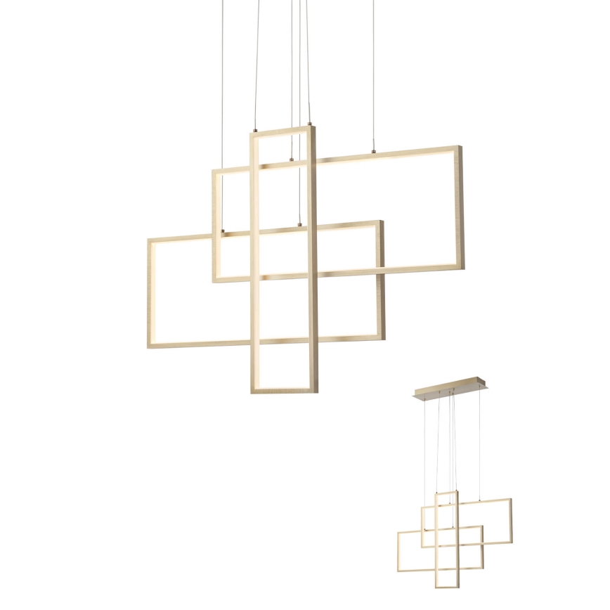 Redo 01-2314 - Lustre LED dimerizável suspenso por cabo PLANA LED/60W/230V, dourado