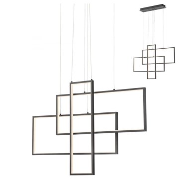 Redo 01-2315 - Candelabro suspenso LED com regulação PLANA LED/60W/230V preto