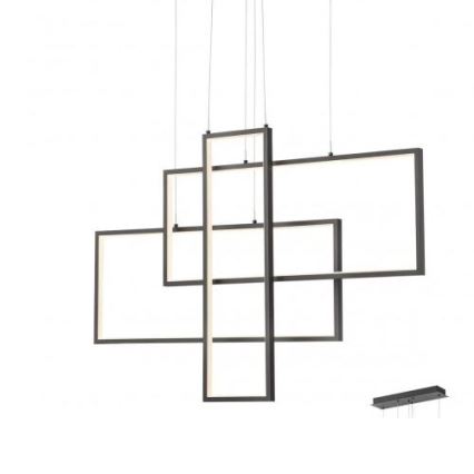 Redo 01-2315 - Candelabro suspenso LED com regulação PLANA LED/60W/230V preto