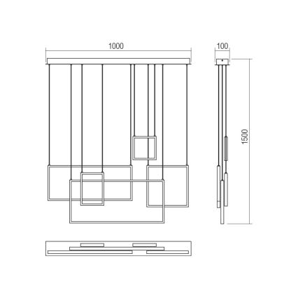 Redo 01-2318 - Candeeiro suspenso LED com regulação PLANA LED/80W/230V preto