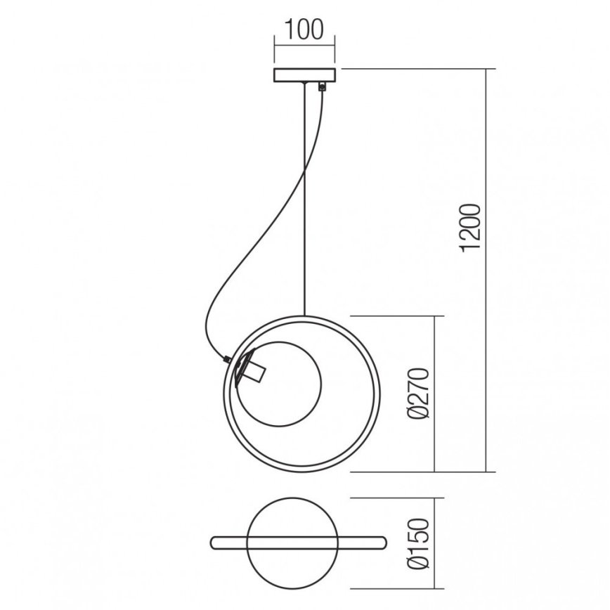 Redo 01-2319 - Candelabro suspenso KLEIDI 1xE14/28W/230V diâmetro 27 cm castanho