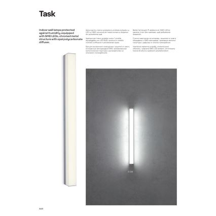 Redo 01-2330 - Espelhos de casa de banho com iluminação LED TASK LED/18W/230V 90 cm CRI 90 IP44 cromado brilhante