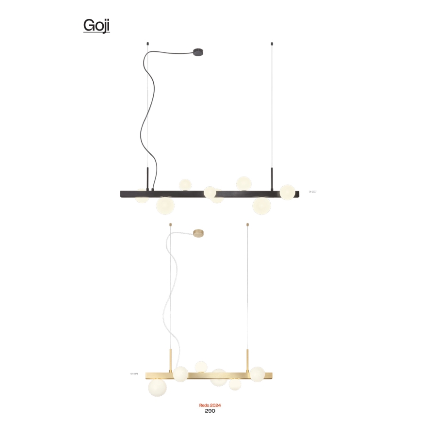 Redo 01-2374 - Candelabro suspenso GOJI 6xG9/28W/230V dourada