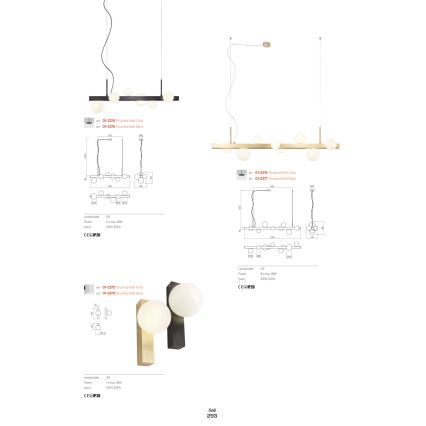 Redo 01-2374 - Candelabro suspenso GOJI 6xG9/28W/230V dourada