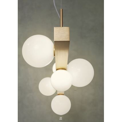 Redo 01-2376 - Candelabro suspenso GOJI 8xG9/28W/230V dourada