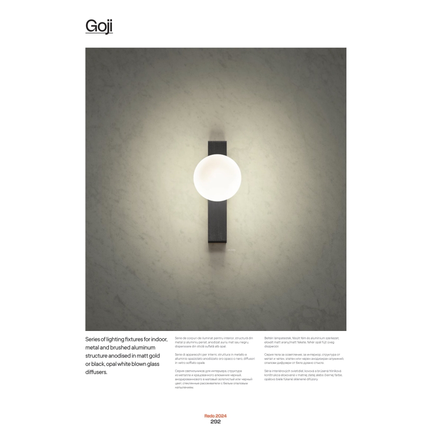 Redo 01-2376 - Candelabro suspenso GOJI 8xG9/28W/230V dourada