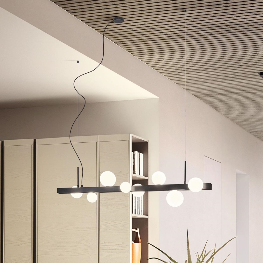 Redo 01-2377 - Candelabro suspenso GOJI 8xG9/28W/230V preto
