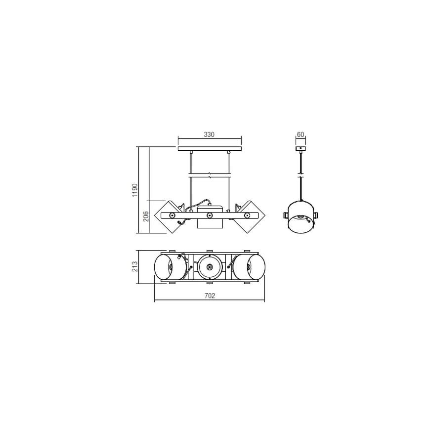 Redo 01-2403 - Candelabro suspenso POOH 3xE27/42W/230V faia