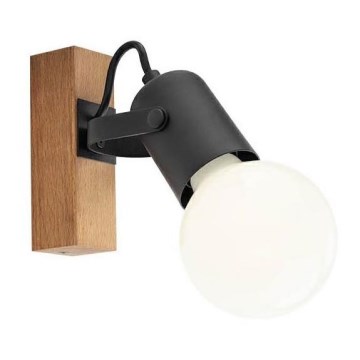 Redo 01-2415 - Iluminação de parede TAFFI 1xE27/42W/230V preto/faia