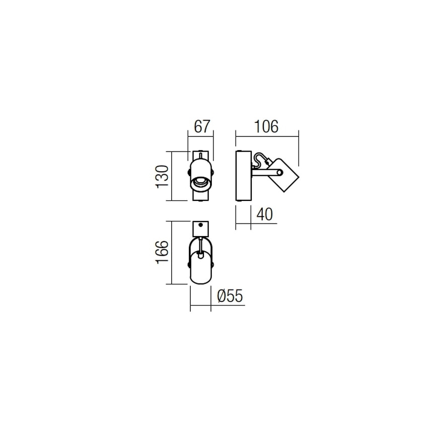 Redo 01-2415 - Iluminação de parede TAFFI 1xE27/42W/230V preto/faia