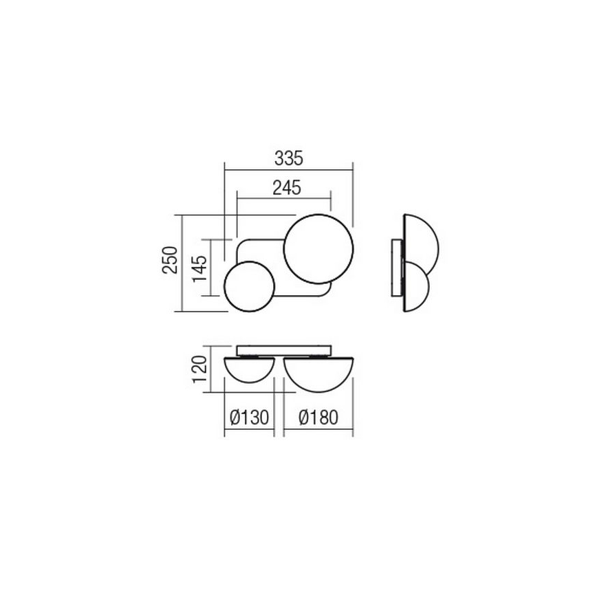 Redo 01-2471 - Aplique de parede LUMIEN 2xG9/10W/230V dourado/branco