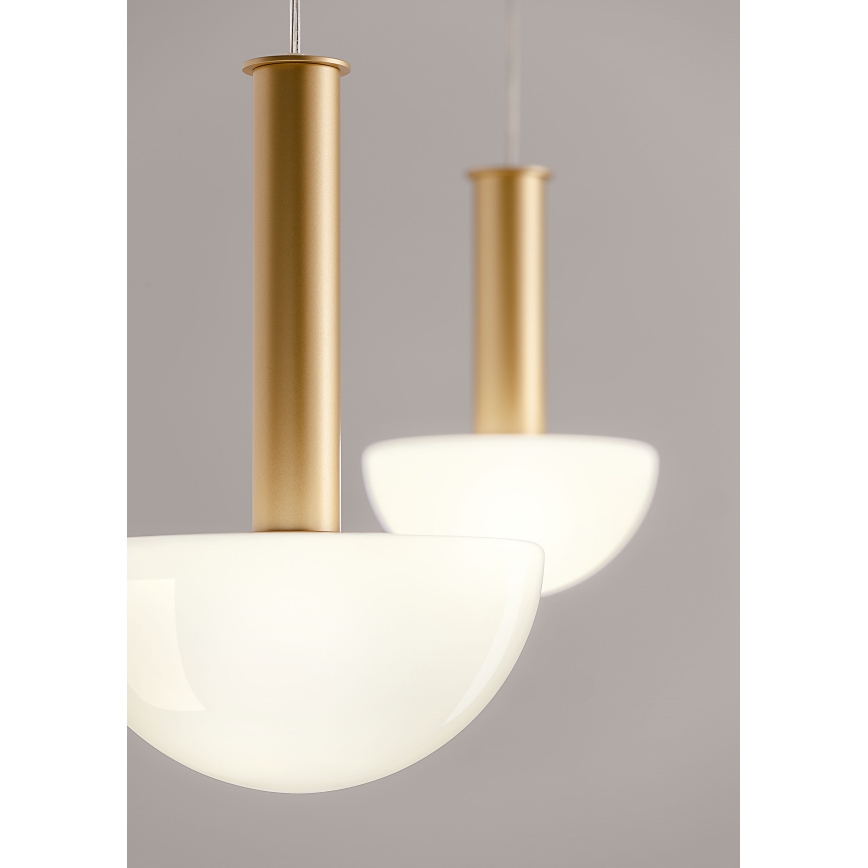 Redo 01-2474 - Lustre suspenso por cabo LUMIEN 1xG9/10W/230V diâmetro 13 cm dourado/branco