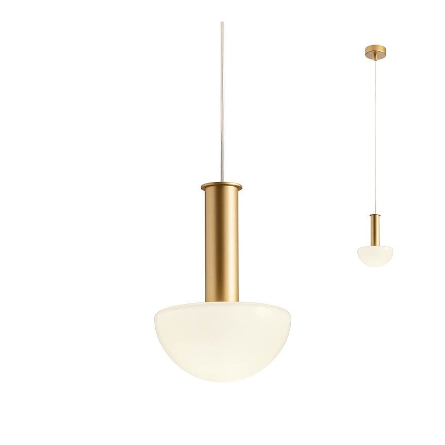 Redo 01-2474 - Lustre suspenso por cabo LUMIEN 1xG9/10W/230V diâmetro 13 cm dourado/branco