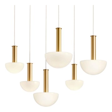 Redo 01-2476 - Lustre suspenso com cabo LUMIEN 6xG9/10W/230V dourado/branco