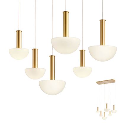 Redo 01-2476 - Lustre suspenso com cabo LUMIEN 6xG9/10W/230V dourado/branco