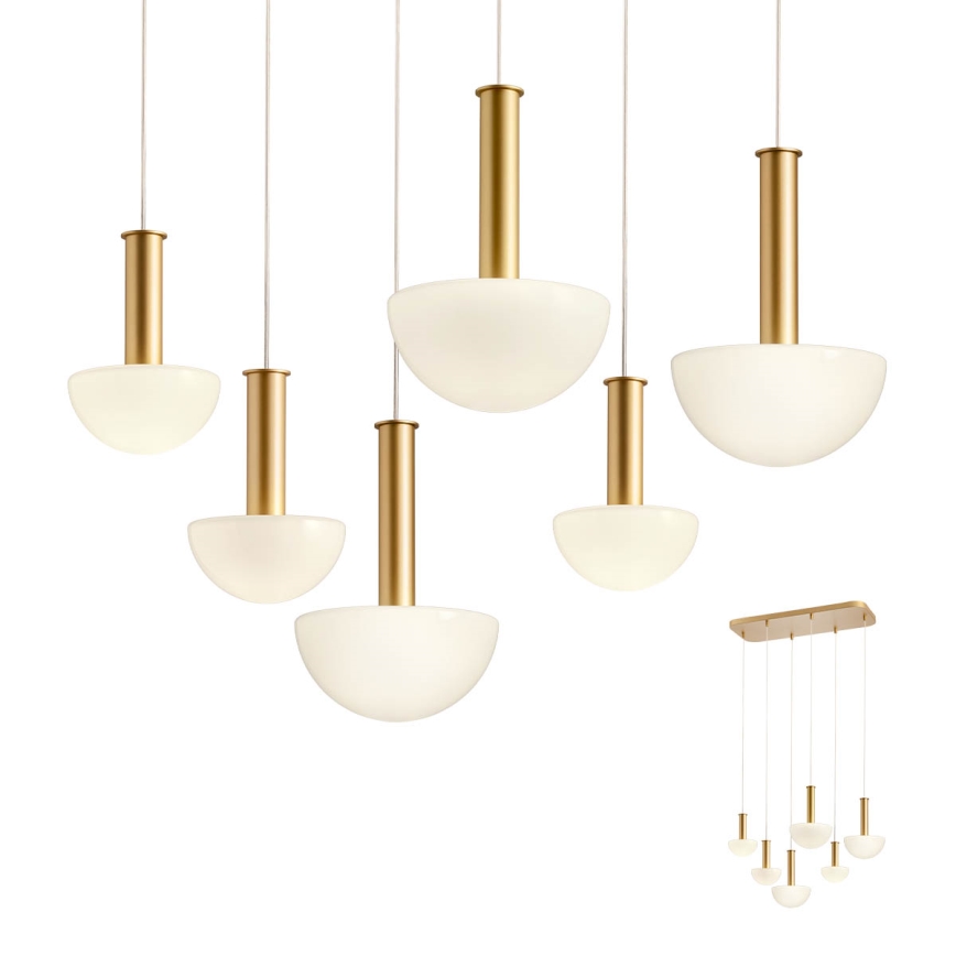 Redo 01-2476 - Lustre suspenso com cabo LUMIEN 6xG9/10W/230V dourado/branco