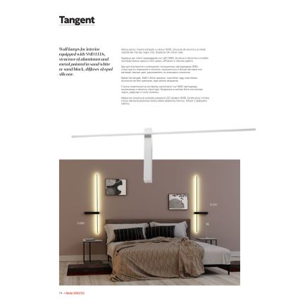 Redo 01-2479 - Aplique de parede LED TANGENT LED/14W/230V branco