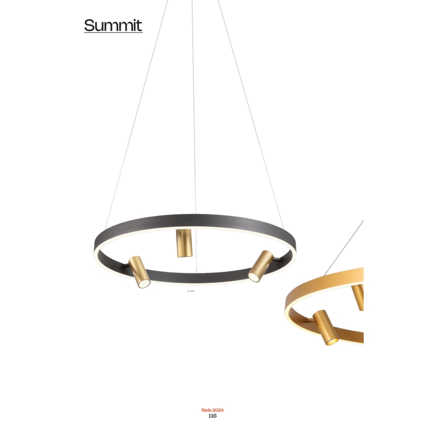Redo 01-2492 - Candelabro suspenso LED SUMMIT LED/53,5W/230V CRI 90 diâmetro 80,8 cm dourada