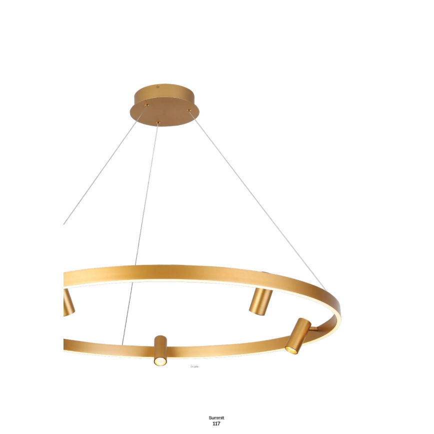 Redo 01-2492 - Candelabro suspenso LED SUMMIT LED/53,5W/230V CRI 90 diâmetro 80,8 cm dourada