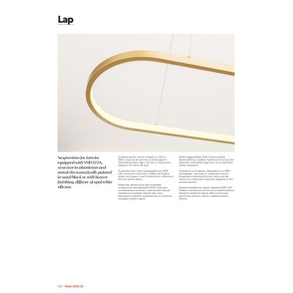 Redo 01-2523 - Candeeiro suspenso LED com regulação LAP LED/32W/230V CRI 90 branco
