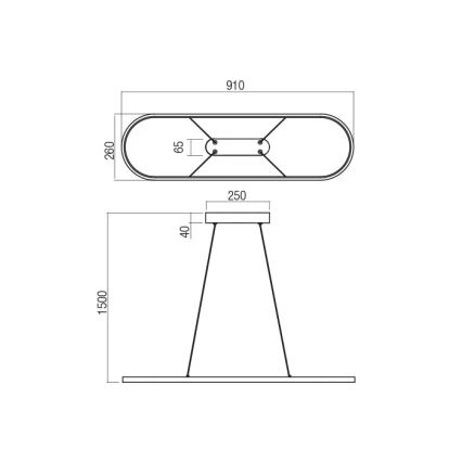Redo 01-2523 - Candeeiro suspenso LED com regulação LAP LED/32W/230V CRI 90 branco