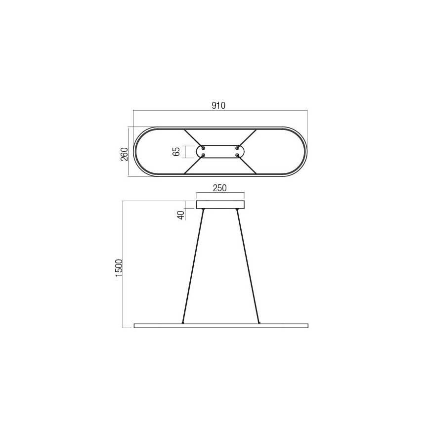 Redo 01-2523 - Candeeiro suspenso LED com regulação LAP LED/32W/230V CRI 90 branco