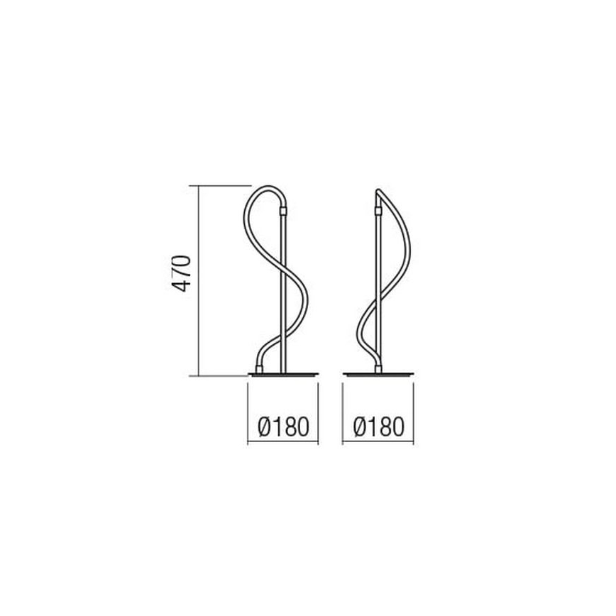 Redo 01-2530 - Candeeiro de mesa LED com regulação CORRAL LED/12W/230V preto