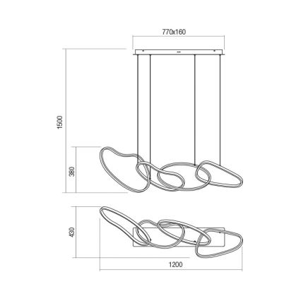 Redo 01-2594 - Candeeiro suspenso LED com regulação BIAS LED/87,4W/230V CRI 90 3000K branco