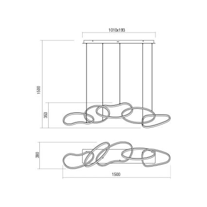 Redo 01-2597 - Candeeiro suspenso LED com regulação BIAS LED/108,6W/230V CRI 90 3000K branco