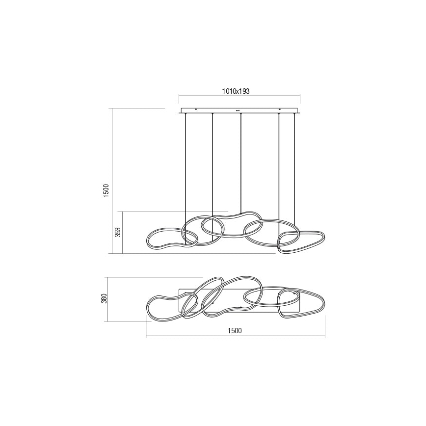 Redo 01-2597 - Candeeiro suspenso LED com regulação BIAS LED/108,6W/230V CRI 90 3000K branco