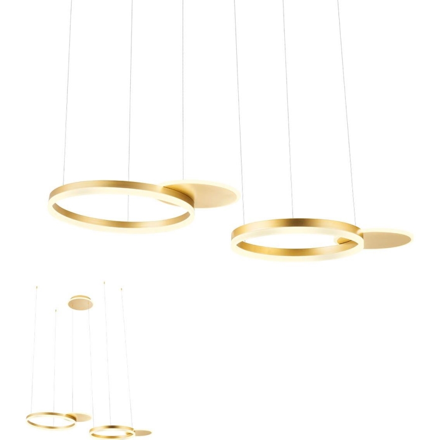 Redo 01-2606 - Candeeiro suspenso LED com regulação SIGUA LED/99W/230V CRI 90 3000K dourado