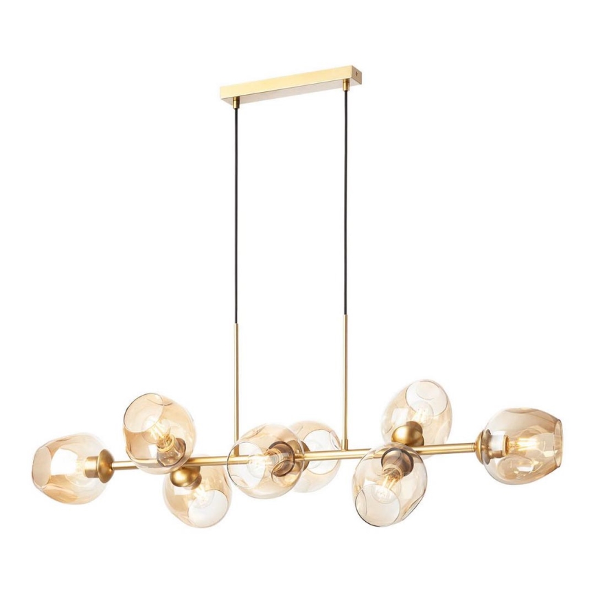 Redo 01-2621 - Candeeiro suspenso PIERCE 8xE27/42W/230V dourado/fumado