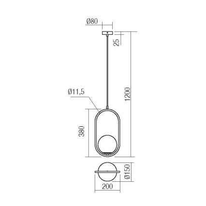 Redo 01-2624 - Candelabro suspenso NIVA 1xE14/28W/230V