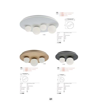 Redo 01-2657 - Luminária de teto LED CORUM LED/48W/230V 3000K CRI 90 branca