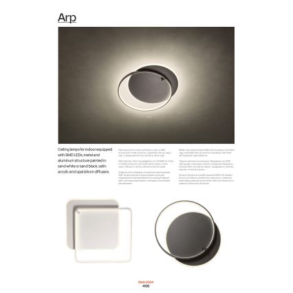 Redo 01-2660 - Iluminação de teto LED ARP LED/45W/230V preto