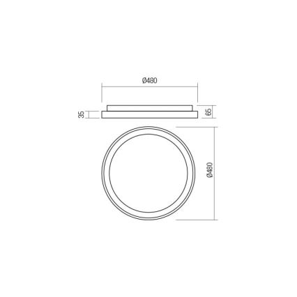 Redo 01-2668 - Iluminação de teto LED com regulação ICONIC LED/40W/230V diâmetro 48 cm preto