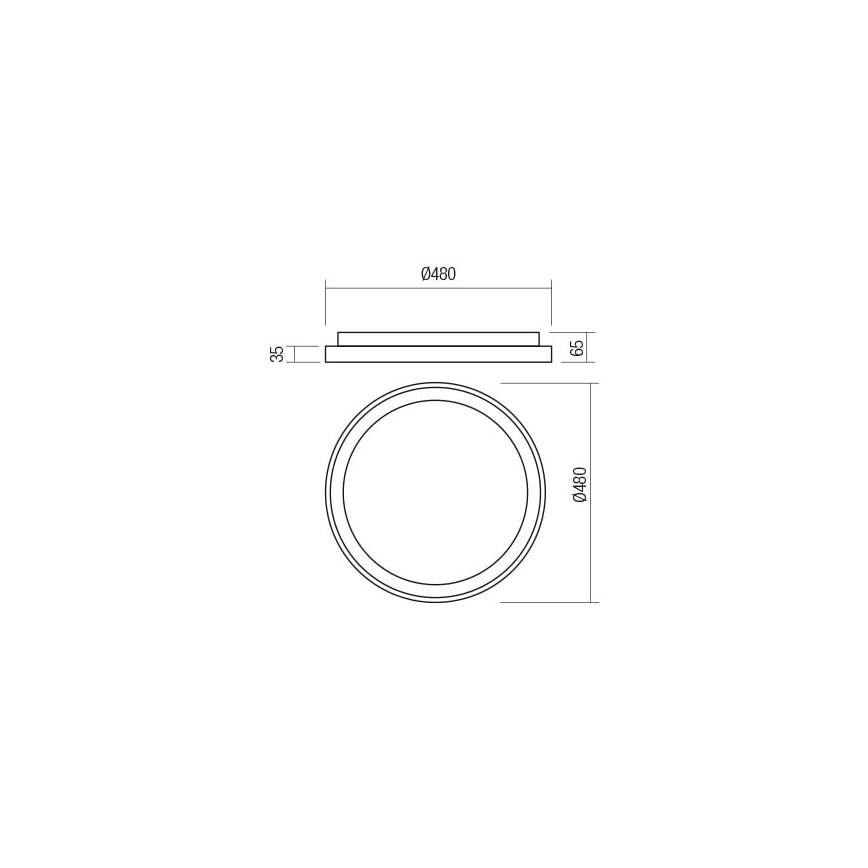 Redo 01-2668 - Iluminação de teto LED com regulação ICONIC LED/40W/230V diâmetro 48 cm preto