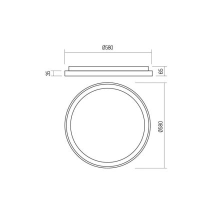 Redo 01-2671 - Iluminação de teto LED com regulação ICONIC LED/50W/230V diâmetro 58 cm preto