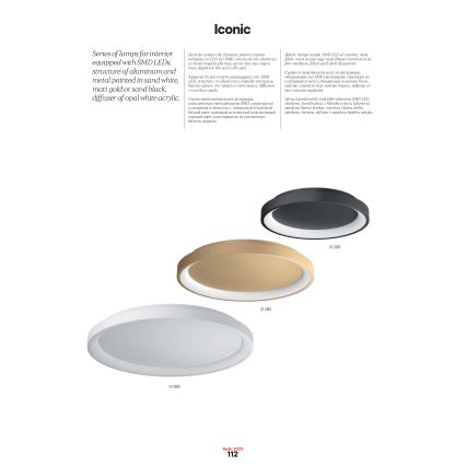 Redo 01-2672 - Lustre LED dimerizável em cabo ICONIC LED/50W/230V, Ø 58 cm, branco