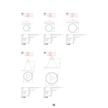 Redo 01-2675 - Candeeiro pendente dimável ICONIC em cabo, LED 60 W/230 V, diâmetro 78 cm, branco