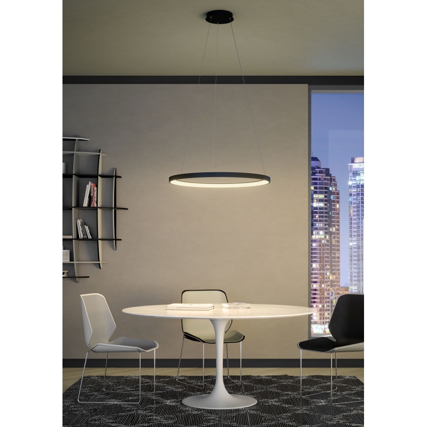 Redo 01-2677 - Candelabro suspenso LED com regulação ICONIC LED/60W/230V diâmetro 78 cm preto