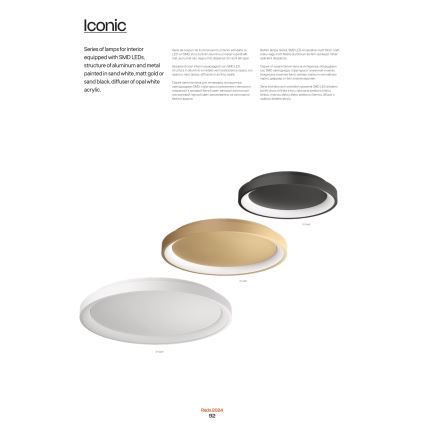Redo 01-2677 - Candelabro suspenso LED com regulação ICONIC LED/60W/230V diâmetro 78 cm preto
